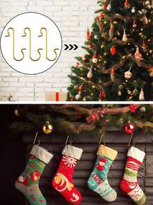 50pcs Christmas Ornament S Shaped Hooks Metal Wire Hook Xmas Tree Balls Pendant Hanging Holders For Home New Year Party Decor Wholesale, Mini Christmas Decoration Hangers, Multi-Functional S-Hook,Christmas Vine