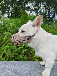 New Soft TPE Material Anti-Bite Anti-Bark Anti-Chew Dog Muzzle, Breathable & Water Drinking Friendly - Beige - View 9