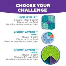 542YMXby Nina Ottosson Lickin Layers Small 3in1 Dog Puzzle Feeder Lick Mat And Slow Bowl Puppy Enrichment Toy For Small Dogs Dishwasher Safe - PuppyLickin'Layers (Xanh dươngXanh láCam) - Xem 5