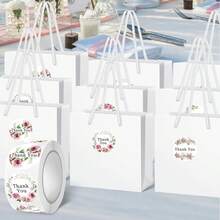 500 张玫瑰花卉英文感恩贴纸，1 英寸圆形，适用于日常和节日派对、婚礼装饰、信封卡、花束、礼品 DIY 装饰、PVC 贴纸、手工产品标签、罐子密封贴纸、用于学校用品、返校