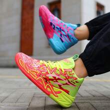 2025 Spring New Ultra Light Thick Bottom Large Size Basketball Shoes Large Women's Shoes Outdoor Casual Sports Shoes Anti And Wear Resistant Running Shoes Soft And Comfortable Hiking Shoes Shock Absorbent Rebound Casual Shoes (Note: The Mandarin Duck Shoes Have Random Patterns Of Yellow, Red, Blue, And Red On The Left And Right Feet. The Soles Are Hand-Painted Unevenly, And The Patterns Are Random And Asymmetrical .)