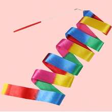 Rhythmic Gymnastics Ribbons, Dance Streamers, Shiny Dance Satin Ribbons With Rotating Baton - Multicolor - View 4