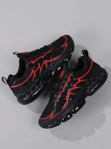 Men's Low-Top Sneakers, Casual Running Shoes, Jogging Shoes, Walking Shoes, Fashionable Gradient Red Footwear, Tennis Shoes, Streetwear - Red - View 5