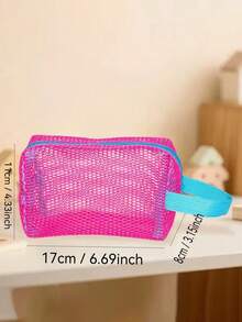 1pc Dopamine Mesh Tofu Cosmetic Bag Coin Purse Lanyard Needs To Be Ordered Separately, Randomly Sent, Portable Breathable Cosmetic Lipstick Storage Bag, Makeup Bag, Portable Travel Bag, Coin Purse, Lipstick Bag, A Small Holiday Gift For Girls, Highly Attractive Storage - Multicolor - View 21