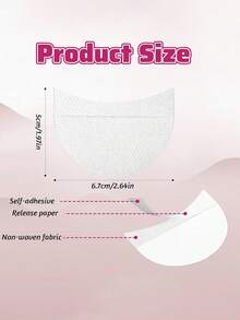 50片无纺布眼线保护垫，眼影眼线贴，嫁接睫毛隔离贴无纺布隔离眼贴卸睫毛工具，假睫毛延长化妆工具，化妆隔离贴，眼影，眼线，睫毛延长和唇妆辅助工具 - 彩色 - 查看 6