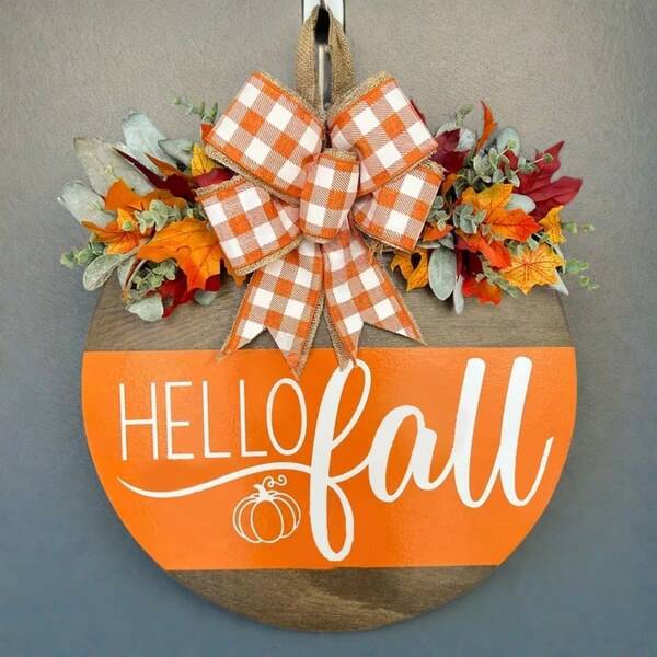 Fall Front Door Decor | Hello Fall | Fall Wreath | Fall Decor | Fall Door Sign | Fall Front Door Wreath | Fall Door Hanger | Fall Porch