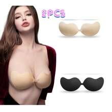 2 Set/Reggiseno Invisibile Spingente a Mango, Reggiseno, Reggiseno Adesivo Raccolto - Adatto per Abiti da Sposa, Abiti da Sera, Top Senza Spalline, Senza Spalline, Reggiseno Adesivo - Tuta - Adatto per Top Senza Spalline, Abiti da Sera, Vestiti Attillati.