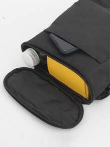 1 Bolsa Frontal de Grande Capacidade - Tecido Oxford Durável com Alça de Ombro Ajustável, Zíper Frontal para Armazenar Bicicletas e Motocicletas; Ideal para Aventuras ao Ar Livre, Armazenamento de Carro; Bolsas de Tecido Oxford, Bolsas de Bicicleta