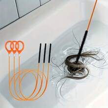 3pcs Extra Long Stainless Steel Drain Snake With Nylon Coating Flexible Gooseneck, Manual Bathroom, Bathtub And Shower Drain Clog Remover Tool, No Battery Required, Drain Cleaning Snake, Ergonomic Handle Design, Durable Structure - Multicolor - View 3