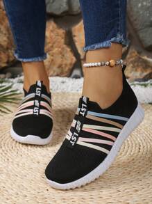 Ultra-Light & Breathable Knit Sneakers For Women, Slip-On Casual Loafers, Soft Sole Comfortable Walking Shoes