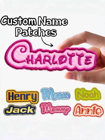 Parches bordados con nombre personalizado - Parche personalizado para planchar/coser de 3-6 pulgadas para chaquetas, gorras, regalos para mamá - Parches bordados con nombre personalizados - Parche personalizado para planchar/coser para chaquetas, gorras, regalos para mamá - Colorido, lindo, adorable, divertido, kawaii, Y2K, elegante, unisex, casual, personalizado, único, personalizado, regalos ideales para él, regalos ideales para ella, ella, novio, novia, familia, amigos, romance delicado, para la oficina, para la escuela, para el aula, para regalos de maestros, para la universidad, para colegas, para dormitorios