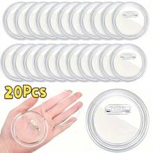 5/10/15/20/25/30/40/50个亚克力圆形透明空白徽章套装,适用于手工DIY徽章制作 - 彩色 - 查看 14