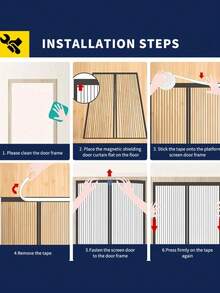 DeTODO Mosquitero Magnético, Cortina de Puerta anti-Mosquitos, Mosquitera Magnética para Puertas, Con Malla Super Fina Para Dejar Pasar el Aire Fresco, Cierra Automáticamente, Facil de Instalar - Blanco - Ver 3
