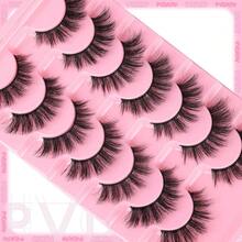 False Eyelashes Clear Band Cat Eye Lashes Natural Look 15MM Fake Eyelashes Pack Lashes, 7 Pairs - Manga|8-15MM - View 7