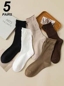 5 双 Meralda 泡泡图案百搭休闲中筒袜，适合所有季节