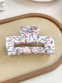 1 件万圣节发爪夹 - 鬼糖印花发夹 - 哥特朋克服装派对配饰，适合少女女士发饰秋季配饰