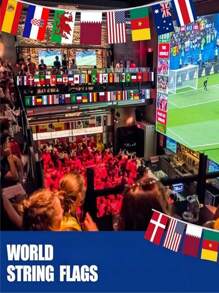 1set 32/50/100 Countries String Flags, International Hanging Bunting Pennant Banner, Decoration For Grand Opening, Sports Bar, Party Events, Holiday Supplies, Garden Decor