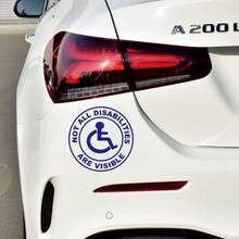 Not All Disabilities Are Visible Car Decal, Vinyl Car Sticker For Door, Rear Window, Bumper, Waterproof And Sunproof, No Residue - Multicolor - View 3