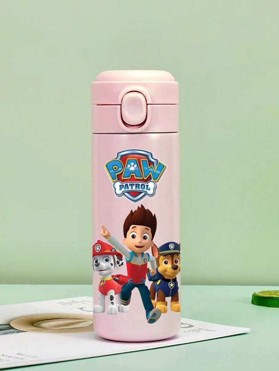Paw Patrol 1 Pieza Botella de Agua Deportiva Aislada de Acero Inoxidable de PAW Patrol, Botella Fresca con Personajes de Dibujos Animados Lindos Ryder, Rubble, Chase, Skye, Rocky, Zuma de 14oz (420ml) para Actividades al Aire Libre, Campamento, Conducción, Regalo de Cumpleaños, Regalo de Navidad para Amantes del Fitness de Hombres y Mujeres