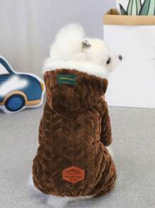 4-Leg Thick Fleece Jacket, British Style Pet Clothes, Warm Jumpsuit For Small Animals