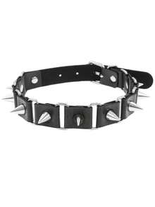 1 Peça Vintage Doce Legal Colar Gargantilha Choker de Rebite Hip Hop Harajuku Gothic Club Preto Colar de Couro PU Torques Jóias, Halloween