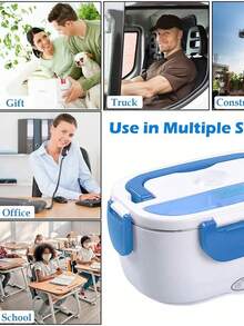 Portable Thermal Lunch Box With Electric Kettle, 110V, Lunch Box With Different Colors - Green - View 3