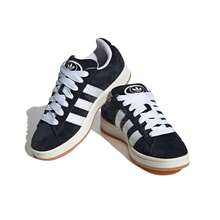 Adidas Originals CAMPUS 00s Leather Low-Top Sneakers, Unisex, Black & White - Black and White - View 3