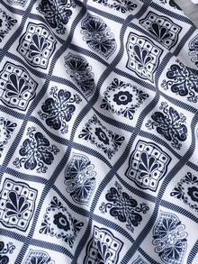 Tween Mädchen Kleid mit langen Ärmeln, Taille-Kordel & Schleife, Retro-Muster, geeignet für Frühling & Herbst