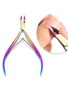 1 pezzo Forbici per cuticole per manicure, rimozione della pelle morta, pinze per unghie in acciaio inossidabile, strumenti per la cura dei piedi