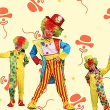 一套适合男孩和女孩的小丑套装，儿童小丑服装，儿童连体衣角色扮演服装（注意：不包括道具假发/塑料眼镜/红鼻子/鞋子） - 彩色 - 查看 2