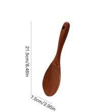 4 piezas Juego de utensilios de cocina de madera, espátula, cucharón, cuchara para sopa de madera natural, utensilios de cocina amigables con utensilios antiadherentes, material de palisandro, mango largo, suministros para cena familiar, suministros para fiestas