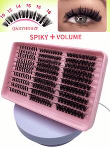 Novo conjunto de extensão de cílios 290 em cluster, curvatura D, cílios macios com espinhos + 80D-100D fios de 0,07mm, cílios individuais nas cores laranja, azul e roxo com comprimentos mistos de 9mm/11mm/13mm/15mm/17mm, leque pré-montado de volume russo 3D. Cílios postiços volumosos, naturais, macios e grossos, segmentados, para maquiagem diária, festa, palco e viagem, essencial para a maquiagem dos olhos no Dia de Ação de Graças e Halloween, ótimo presente e fácil para iniciantes.