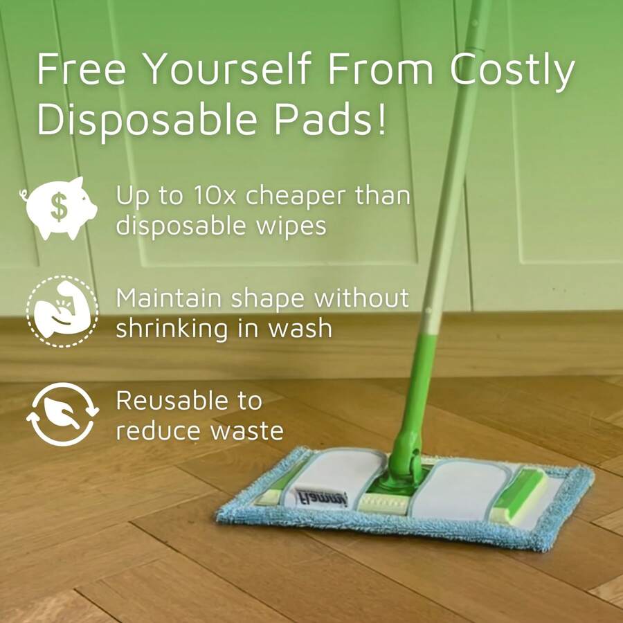 1reusable Ultra-Fine Fiber Mop Pads, Compatible With Wet Spray Washable, Durable Dry And Wet Floor Cleaning Cloths, Easy To Install, Floor Cleaning Supplies | Mop Head Compatibility | Durable Mop Refill, Floor Cleaning Mop