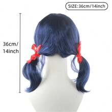 Unleash Your Inner Gothic Princess With Our Dark Blue Pigtail Wig: Designed To Complement Any Halloween Costume And Add A Touch Of Elegance And Mystery - Blue - View 7