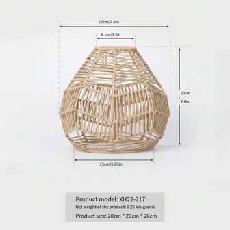 Paper Rope Pendant Light, New Chinese Style Rattan Lamp Shade, Suitable For Homestay, Restaurant, Hot Pot Shop, Creative DIY Lighting Decor