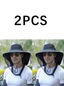 户外钓鱼帽网眼面罩遮阳帽男士透气网眼男士太阳帽夏季帽子，适合徒步、钓鱼等夏季户外活动