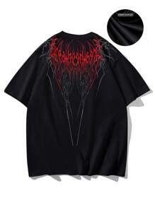 Plus Size Men's Summer Striped Retro Casual Short Sleeve Round Neck T-Shirt, Polyester Fabric, Suitable For Sports And Fitness