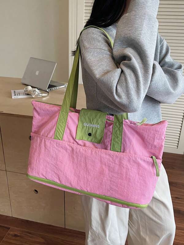 Sac à main multifonction décontracté pour navetteur, sac de voyage, sac pour court voyage d'affaires grande capacité, sac de voyage, sac de rangement pour bagage, sac cabine, compartiment séparé pour le sec et le mouillé, compartiment à chaussures indépendant, léger, grand sac à main étudiant, sac de gym multifonction simple, sac de voyage bandoulière pour navetteur