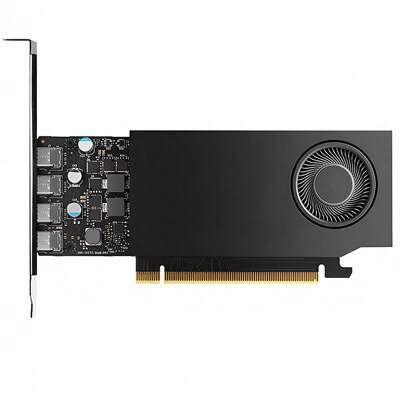 Nvidia כרטיס מסך מקצועי RTX A400 4GB GDDR6, חריץ יחיד בגובה מלא, פלט צגים מרובים ב-4K (4x MiniDP), עבור CAD, מידול תלת-ממדי, רינדור, בינה מלאכותית, עריכת וידאו, תהליכי עבודה מרובי מסכים (אריזה תעשייתית)
