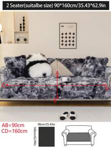 1pc Thick Warm Sofa Cushion Cover, Modern Simple Anti-Slip Plush Sofa Seat Pad, Dust-Proof Washable Sofa Slipcover, Soft & Fade-Resistant, Pet-Friendly, Fits L-Shaped Sofa And 1/2/3/4 Seater Sofa, Suitable For Bedroom, Office, Living Room