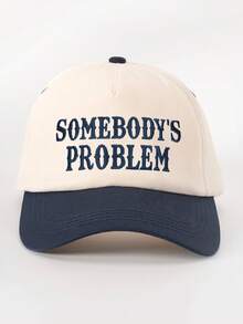 1 件女士刺绣“SOMEBODY'S”拼色棒球帽，可调节户外防晒休闲帽，适合春秋季旅行、海滩度假，也适合年轻男士 - 棒球帽 - 查看 25