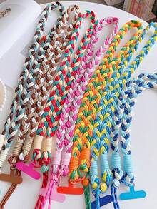 1 قطعة سير هاتف طويل قابل للتعديل مضفر ب- 6 خيوط، سير هاتف متين للحمل عبر الجسم