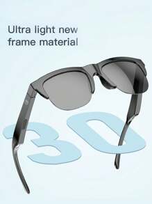 Wireless Smart Sound Multi-Function Bluetooth Glasses, With Wireless Calling, Music Playback, HIFI Sound Quality, High-Definition Lenses, Touch Control, Long Battery Life, Unisex Design And Rechargeable Technology Wireless Smart Glasses Headphones