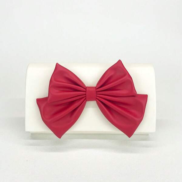 Formal Wedding/Party Evening Handbag, Prom, Dinner/Banquet, Perfectly Prom Accessories, Valentine's Day Banquet Party Red Bow Clutch Bag Evening Bag, Elegant Clutch Bag For Young Ladies
