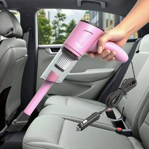 Handheld For Mini Vacuum Cleaner, Portable Car Vacuum, Dual Wet And Dry Use, High Suction 12V, With Accessory Kit, Cloth Filter, Crevice Nozzle, Plastic Body, For Car Interior, Pet Hair Remover, Without Battery