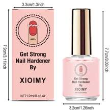 Xioimy 12ml Pink Nail Hardener, Decorative Manicure, Natural Transparent Pink Enhancing Glossy