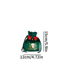 New Christmas Apple Bag, Christmas Gift Packaging Bag, Christmas & New Year Celebration Supplies, Velvet Drawstring Bag, Gift Storage Bag, Christmas Eve Blessing Fruit Velvet Bag, Suitable For Christmas, New Year, Gift Packaging & Storage - Multicolor - View 7