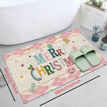 1pc Home Decor, Truck & Christmas Tree Pattern Printed, Christmas, Christmas Gift, Christmas Decoration, Diatomite Kitchen Carpet, Kitchen Mat, Rug, Rectangle Carpet, Suitable For Living Room, Bedroom, Hallway, Bathroom, Laundry Room - Polyester Carpet, For Indoor And Outdoor Home Decor - Multicolor - View 25