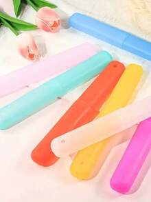 1Pcs/2Pcs Portable Dustproof Toothbrush Box Holder Plastic Toothbrush Container Storage Box, Suitable For Daily Household Packaging And Travel Toothbrush Boxes, Breathable, Antibacterial, And Protective For Your Toothbrush - Suitable For All Sizes - Nhiều màu - Xem 4
