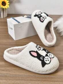 Men's Cartoon Couple Warm Slippers, Women's Indoor Spring Autumn Winter, Home Anti-Slip Thick-Soled Plush Fleece Winter Slippers